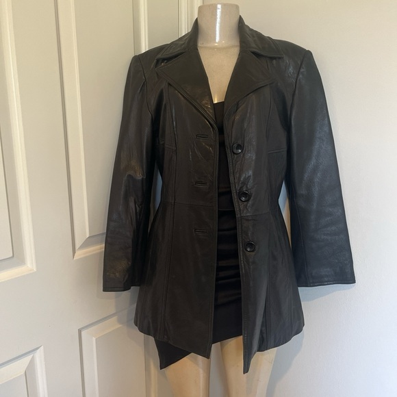 Vintage Black Genuine leather Jacket super soft it can be oversized in size M